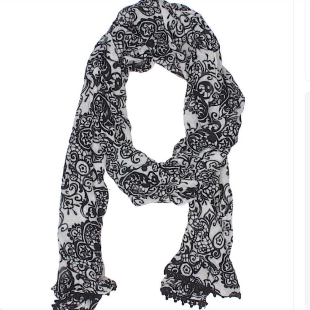 Disney Scarf - Filigree Mickey Mouse Icon - Black and White